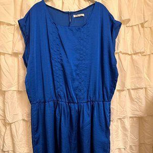 Old Navy Royal Blue Satin Waist-Defined Dress - 22